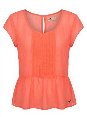 Polyester sheer peplum blouse, Hollister, NEW with tags, size M